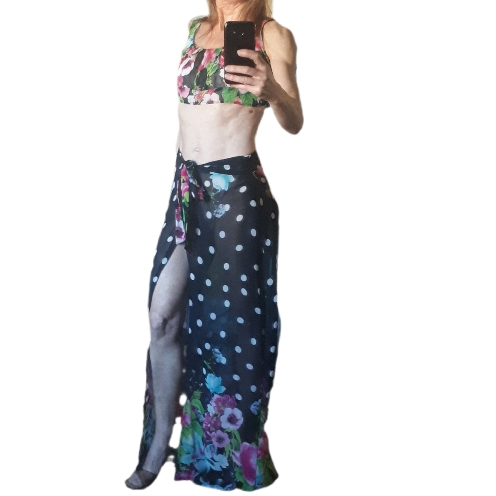 Floral and Polka Dot Swim Cover up